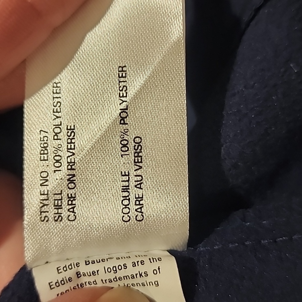 Eddie Bauer navy blue zip up jacket size XL bust 22 in. length 26 in. - Picture 8 of 10
